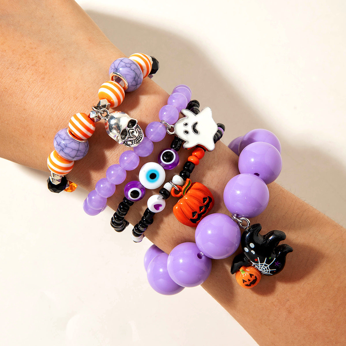 Wholesale  Funny Skull Rice Bead Bracelet Set